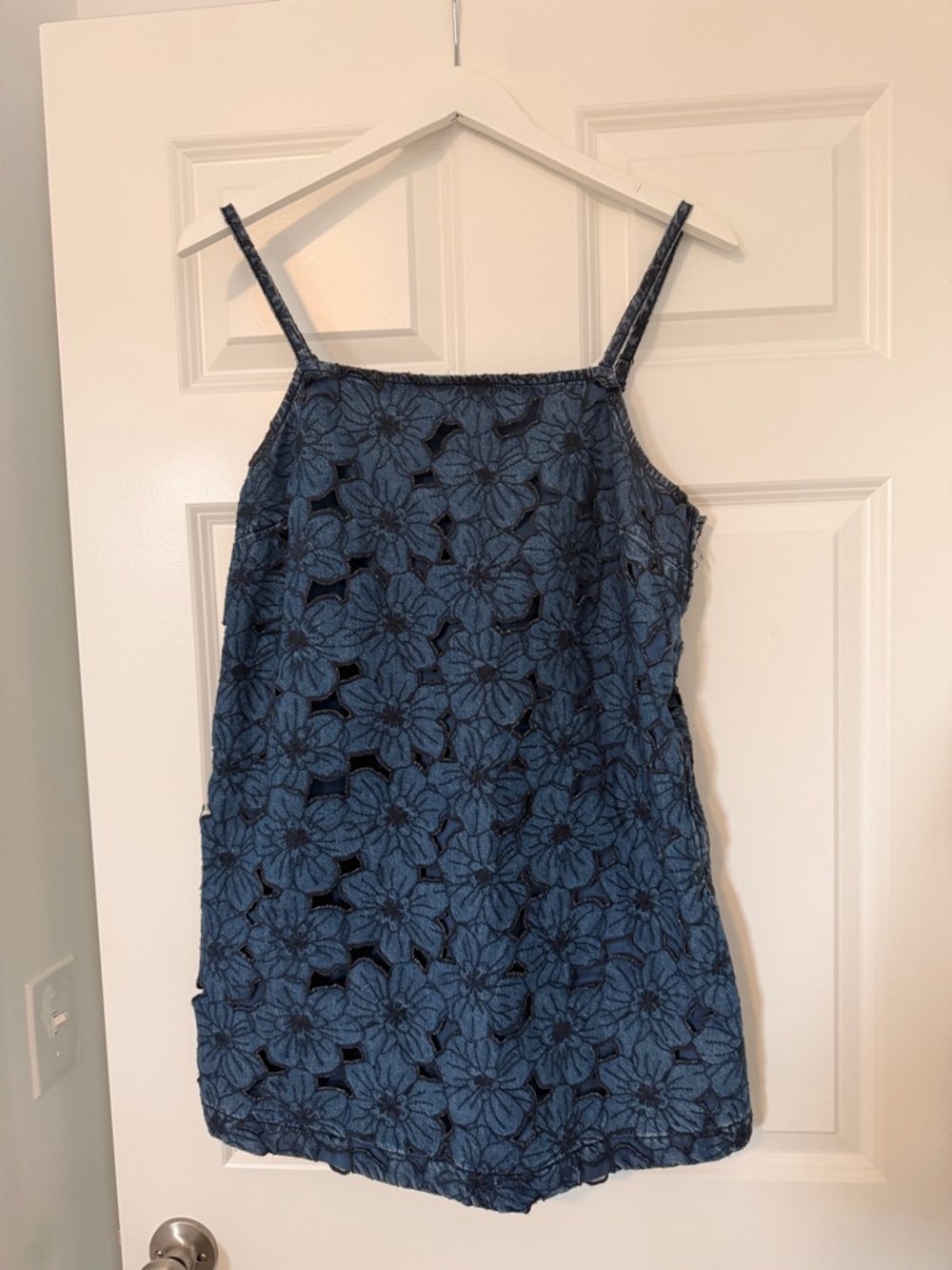 AE Floral Denim Mini Shift Dress